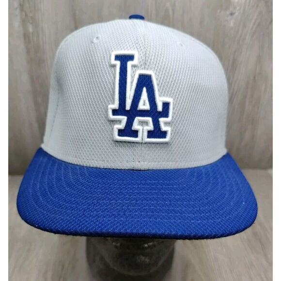 New Era 59fifty LA Dodgers Hat blue gray 7 1/8 Authentic On Field Players Cap - Picture 1 of 10